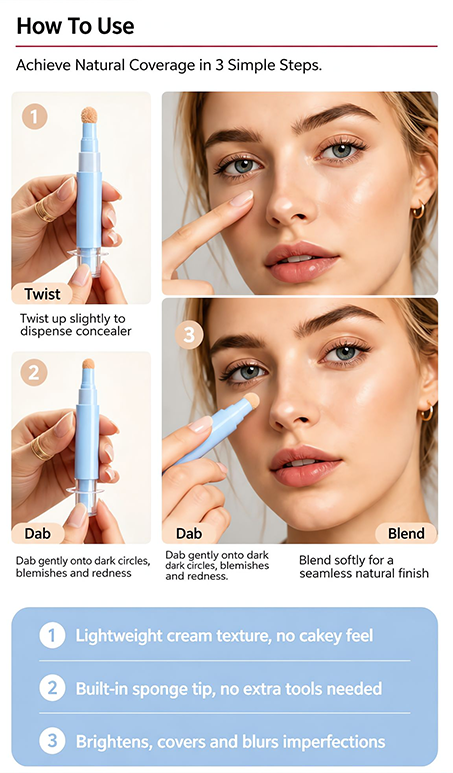 🍀🍀Hydrating Concealer Pen With Brightening & Flawless Coverage